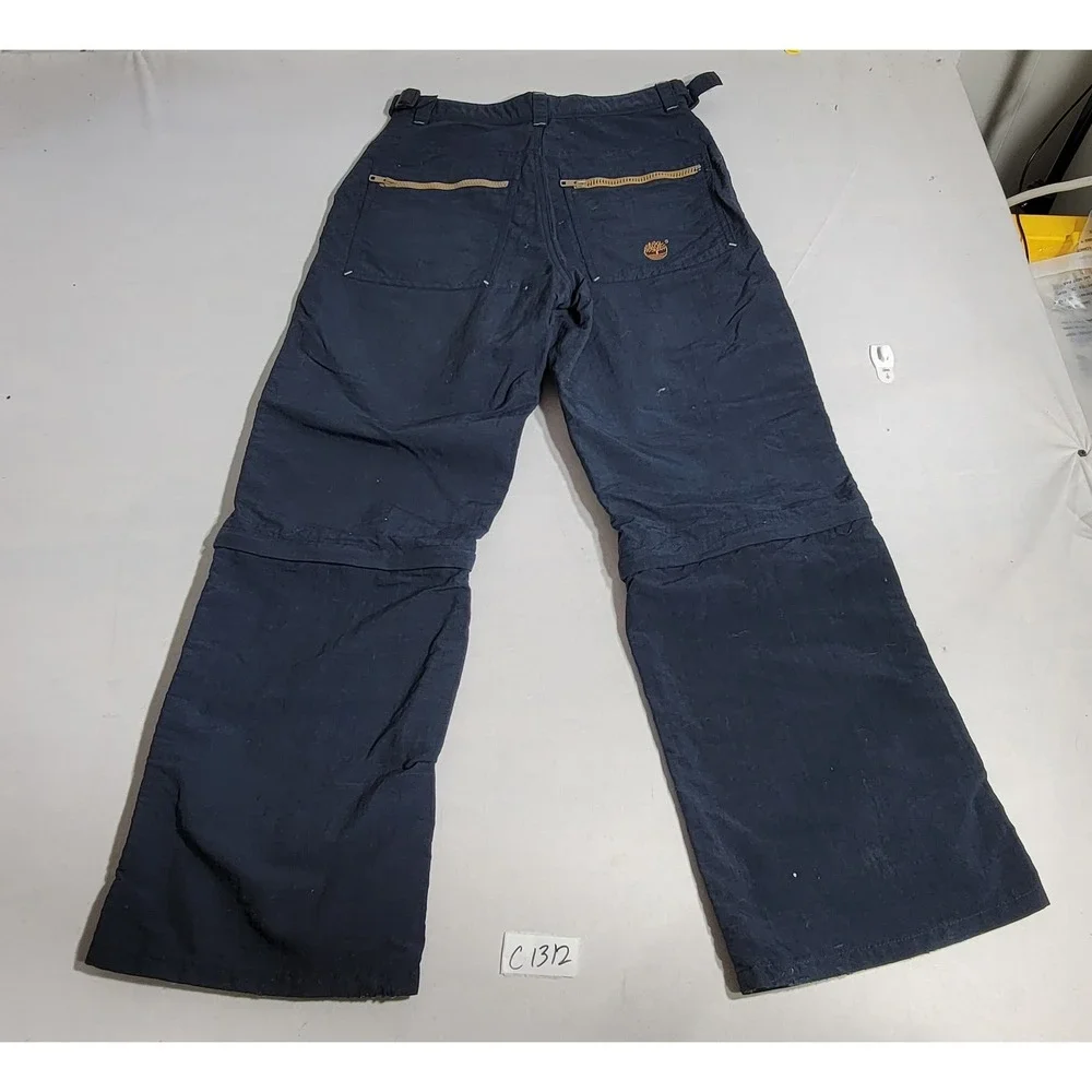 Timberland Boys Convertible Zip-Off Hiking Pants Navy Nylon Size 14